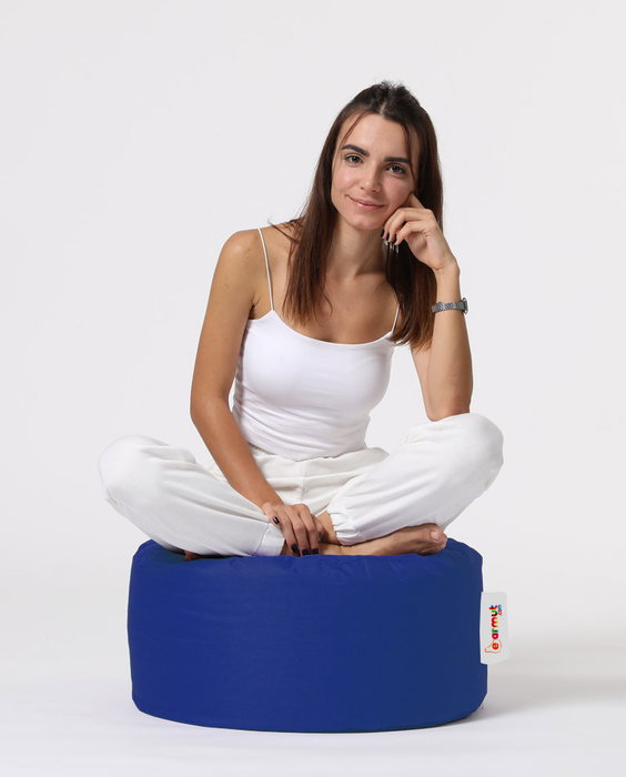 Atelier Del Sofa Round Pouf - Blue
